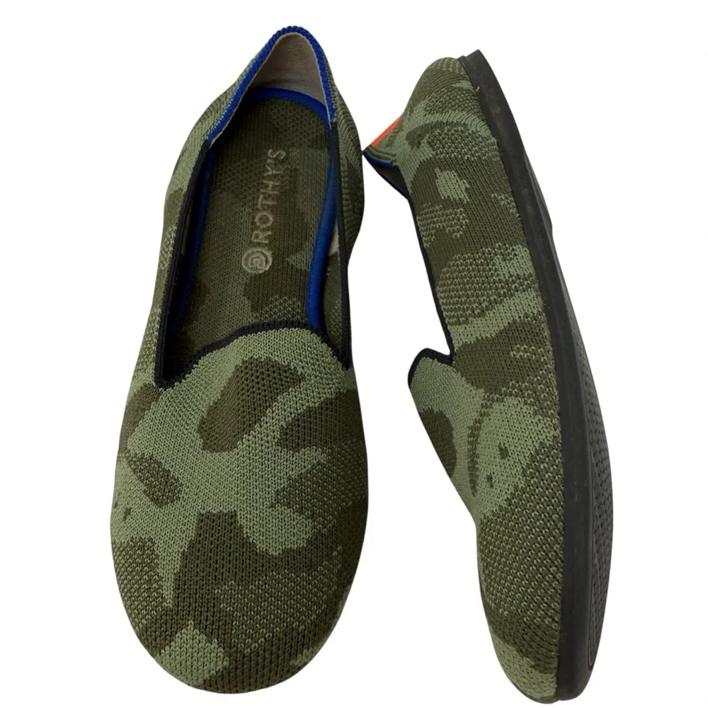 Rothy’s Girls Size 3 Camo flats slip on shoes knit loafers
